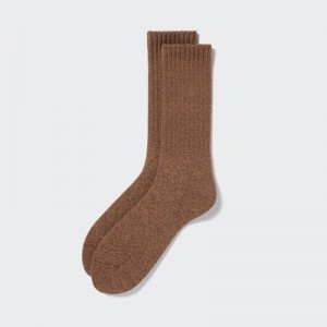 Chaussette Uniqlo HEATTECH Pile Homme Marron | 3422688