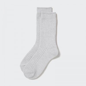 Chaussette Uniqlo HEATTECH Ribbed Femme Grise | 7482231