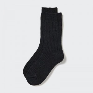 Chaussette Uniqlo HEATTECH Ribbed Femme Noir | 2477175