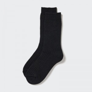 Chaussette Uniqlo HEATTECH Ribbed Femme Noir | 1263122