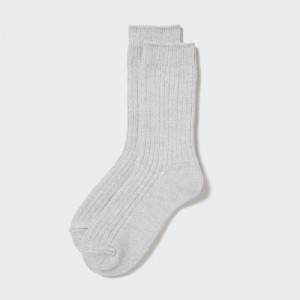 Chaussette Uniqlo HEATTECH Ribbed Femme Grise | 4482764