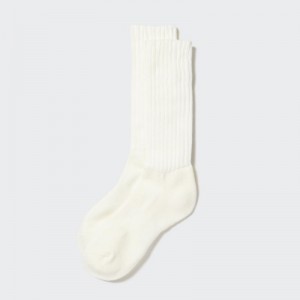 Chaussette Uniqlo HEATTECH Ribbed Pile-Lined Femme Blanche | 5699602