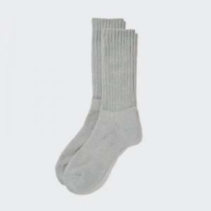 Chaussette Uniqlo HEATTECH Ribbed Pile-Lined Femme Grise | 5067469