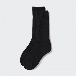 Chaussette Uniqlo HEATTECH Ribbed Pile Femme Noir | 5390011