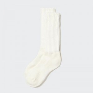 Chaussette Uniqlo HEATTECH Ribbed Pile Femme Blanche | 9932916