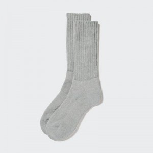 Chaussette Uniqlo HEATTECH Ribbed Pile Femme Grise | 4782035