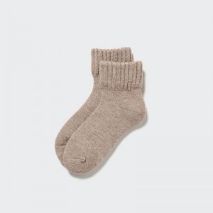 Chaussette Uniqlo HEATTECH (Room Pile) Femme Beige | 5988235