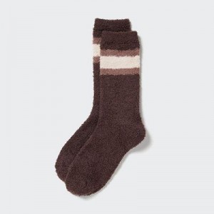Chaussette Uniqlo HEATTECH Soft Fluffy Femme Marron | 6950849