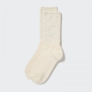 Chaussette Uniqlo HEATTECH Souffle Yarn Femme Blanche | 3171229