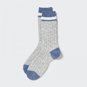 Chaussette Uniqlo Heattech Slub Ribbed Homme Grise | 9335236