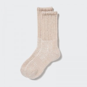 Chaussette Uniqlo Heattech Soft Pile Ribbed Homme Beige | 1467193