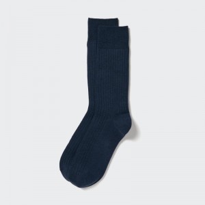 Chaussette Uniqlo Heattech Wide Ribbed Homme Bleu Marine | 3287269
