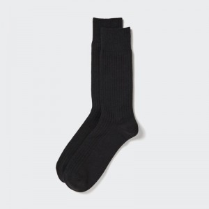Chaussette Uniqlo Heattech Wide Ribbed Homme Noir | 4529302
