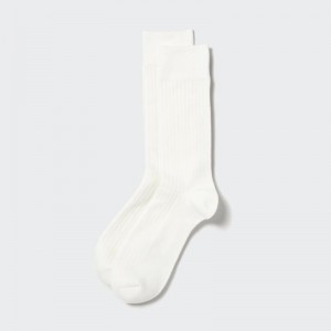 Chaussette Uniqlo Heattech Wide Ribbed Homme Blanche | 6333198