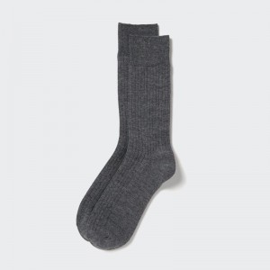 Chaussette Uniqlo Heattech Wide Ribbed Homme Grise | 3073391