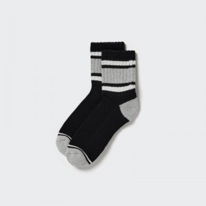Chaussette Uniqlo Pattern Lined Half Homme Noir | 1227056