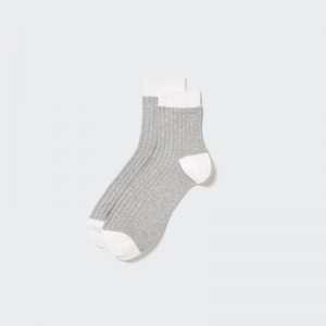 Chaussette Uniqlo Ribbed Half Homme Grise | 978682