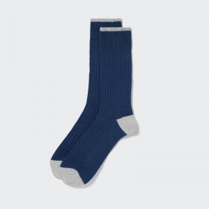 Chaussette Uniqlo Ribbed Homme Bleu | 8690815