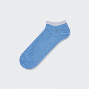 Chaussette Uniqlo Ribbed Short Homme Bleu | 5911520