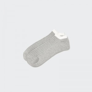 Chaussette Uniqlo Ribbed Short Homme Grise | 7213555