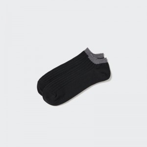 Chaussette Uniqlo Ribbed Short Homme Noir | 2852892