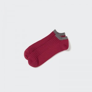 Chaussette Uniqlo Ribbed Short Homme Rouge | 6243557