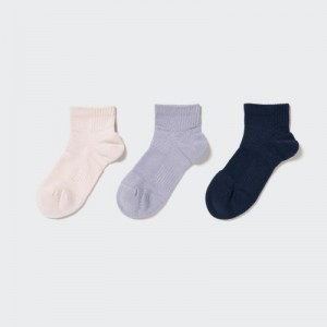 Chaussette Uniqlo Short 3 Pack Sports/Piled Femme Blanche | 2313073