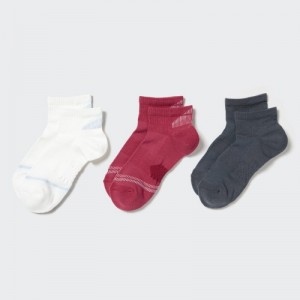 Chaussette Uniqlo Short 3 Pack Sports/Piled Femme Blanche | 1820907