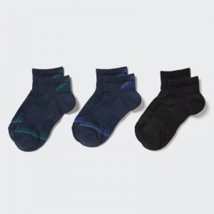 Chaussette Uniqlo Short 3 Pack Sports/Piled Femme Bleu Marine | 6785295