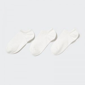 Chaussette Uniqlo Short (3 Pairs) Femme Blanche | 300984
