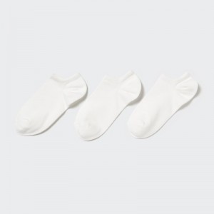 Chaussette Uniqlo Short (3 Pairs) Femme Blanche | 3045921