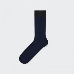 Chaussette Uniqlo Silket Ribbed Homme Bleu Marine | 797252