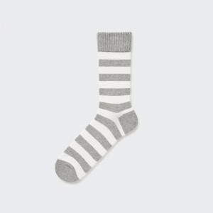 Chaussette Uniqlo Soft Pile Striped Homme Grise | 8826666