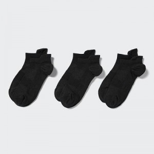 Chaussette Uniqlo Sport Short (3 Pairs) Femme Noir | 395847