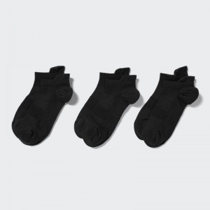 Chaussette Uniqlo Sport Short (3 Pairs) Femme Noir | 7547083