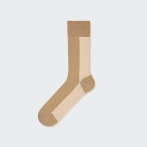 Chaussette Uniqlo Striped Homme Beige | 5682165