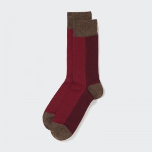 Chaussette Uniqlo Striped Homme Bordeaux | 2988196