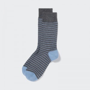 Chaussette Uniqlo Striped Homme Grise | 503744