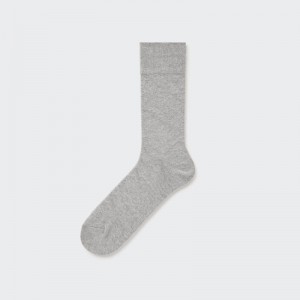 Chaussette Uniqlo Supima Cotton Links Checked Homme Grise | 8659683
