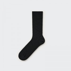 Chaussette Uniqlo Supima Cotton Links Checked Homme Noir | 4200676