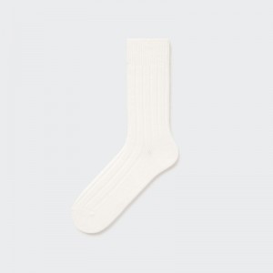 Chaussette Uniqlo Wide-ribbed Homme Blanche | 1594653