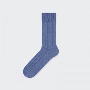 Chaussette Uniqlo Wide-ribbed Homme Bleu | 3820347