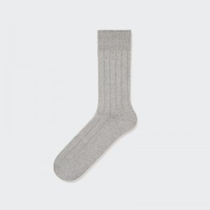 Chaussette Uniqlo Wide-ribbed Homme Grise | 541267