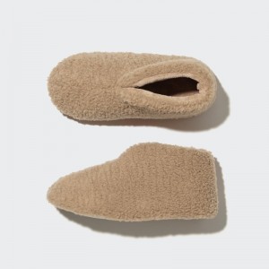 Chausson Uniqlo Fleece Room Faux Shearling Fleece Homme Beige | 2307176