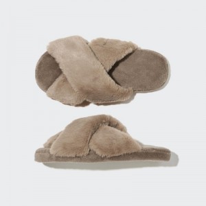 Chausson Uniqlo Fleece Room Femme Marron | 8442645