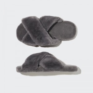 Chausson Uniqlo Fleece Room Furry Fleece Homme Grise | 5923944