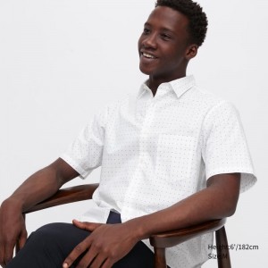Chemises Uniqlo Extra Fine Cotton Short-sleeve Homme Blanche | 723622