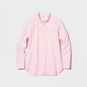 Chemises Uniqlo Oxford Slim-fit Long-sleeve Homme Rose | 8535952
