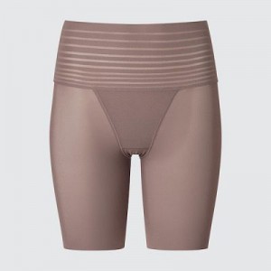 Collant Uniqlo AIRism Smooth Body Shaper Unlined Half Femme Marron | 5429592