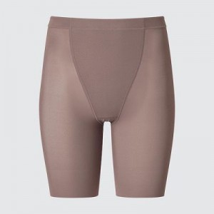 Collant Uniqlo AIRism Support Body Shaper Unlined Half Femme Marron | 3329221